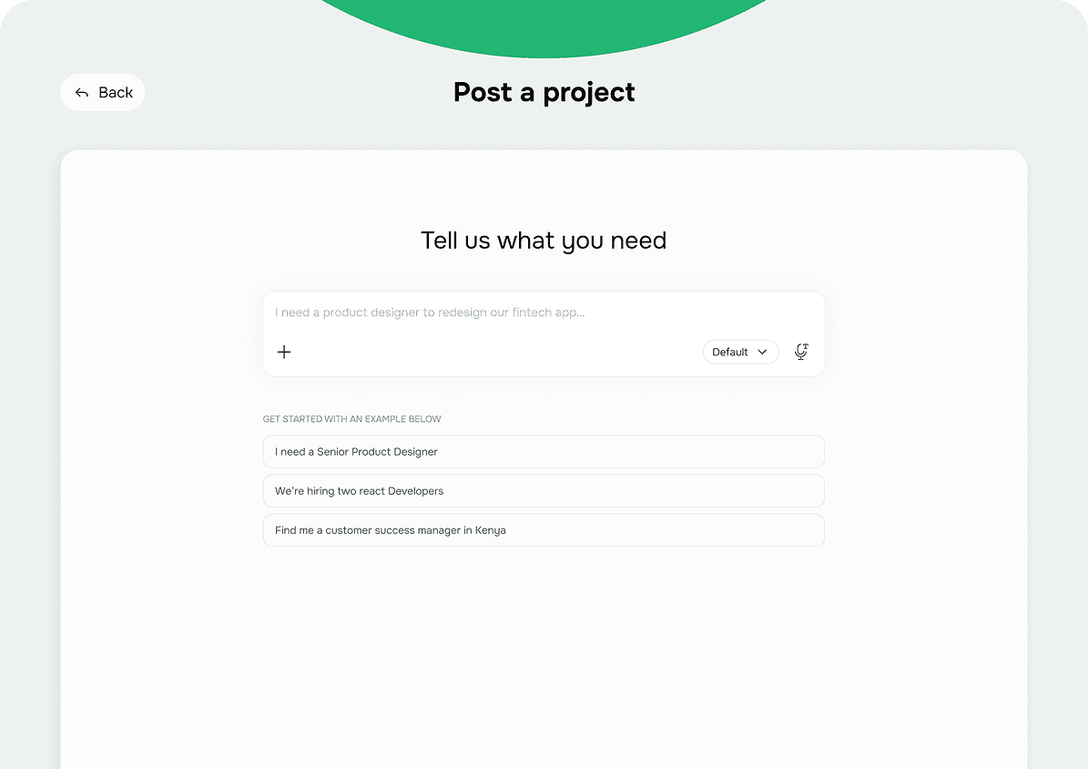 Growwr project brief conversation view