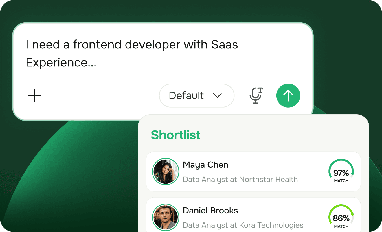 Growwr search prompt and shortlist interface