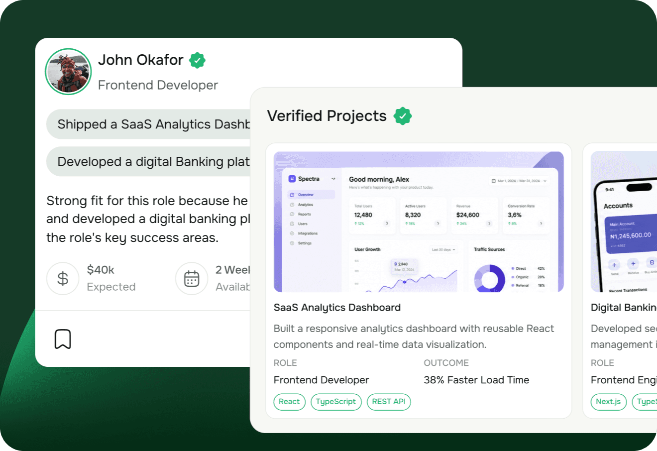 Growwr verified project history and candidate evidence interface